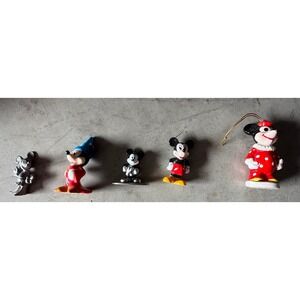 Vintage Disney Mickey Mouse Figurine Lot Sorcerer Jada Toys Metal Ceramic 5pc